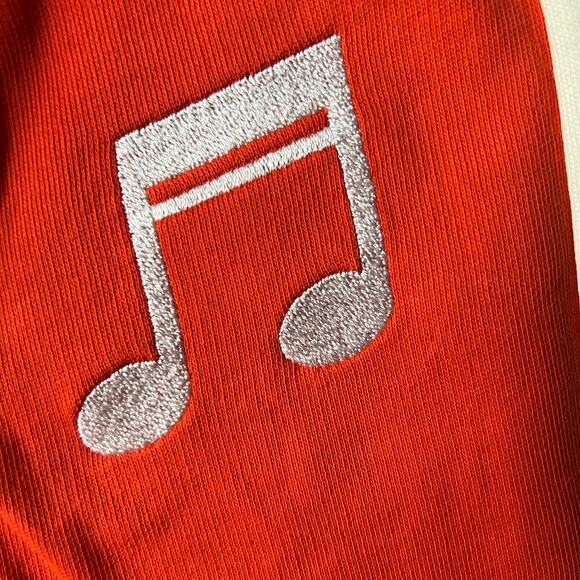 New Mini Rodini Unisex Orange Music Note Sweatpants - 7-9 years - Picture 6 of 6